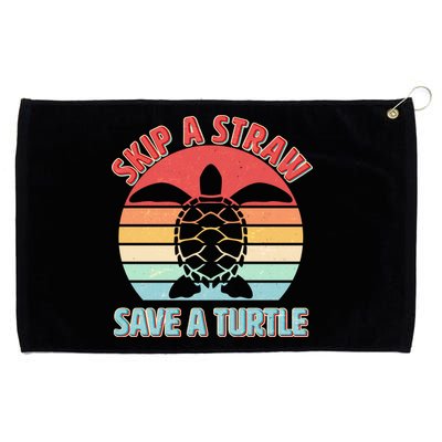 Vintage Skip A Straw Save A Turtle Grommeted Golf Towel