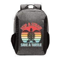Vintage Skip A Straw Save A Turtle Vector Backpack