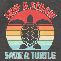 Vintage Skip A Straw Save A Turtle Vector Backpack