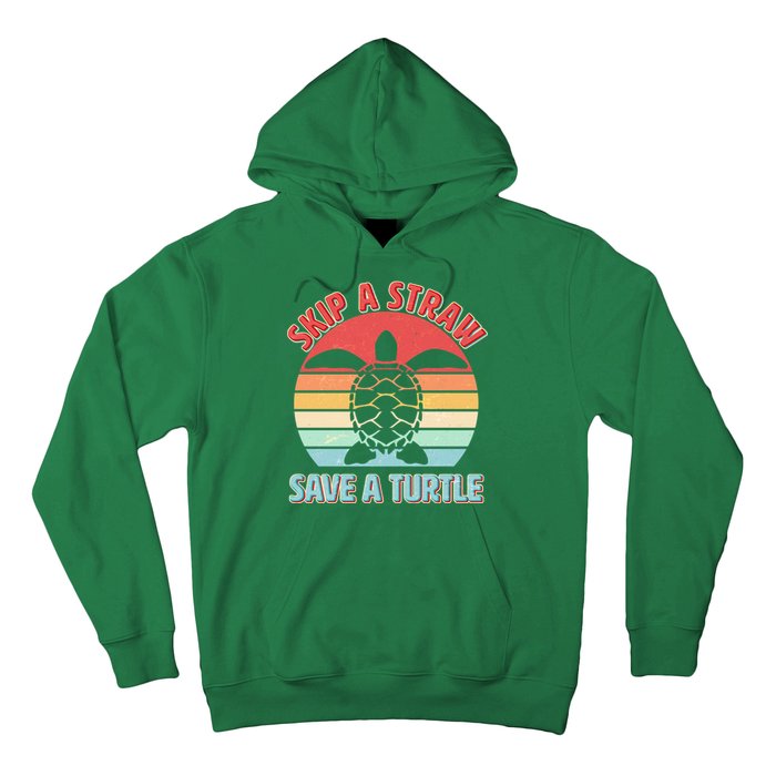 Vintage Skip A Straw Save A Turtle Hoodie