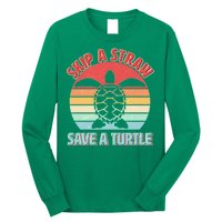 Vintage Skip A Straw Save A Turtle Long Sleeve Shirt