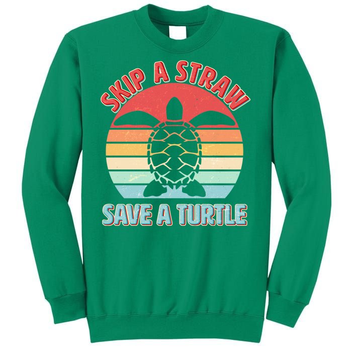 Vintage Skip A Straw Save A Turtle Sweatshirt