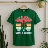 Vintage Skip A Straw Save A Turtle T-Shirt