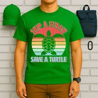 Vintage Skip A Straw Save A Turtle T-Shirt