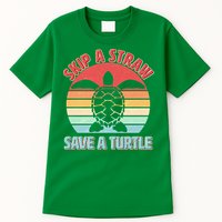 Vintage Skip A Straw Save A Turtle Tall T-Shirt