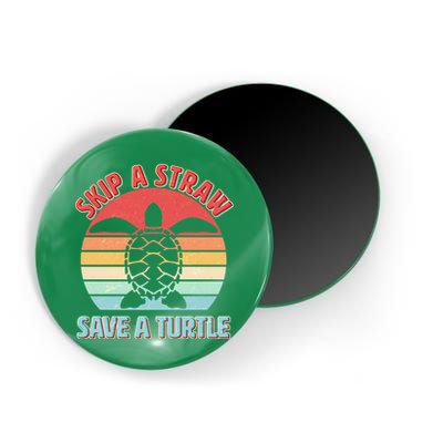 Vintage Skip A Straw Save A Turtle Magnet