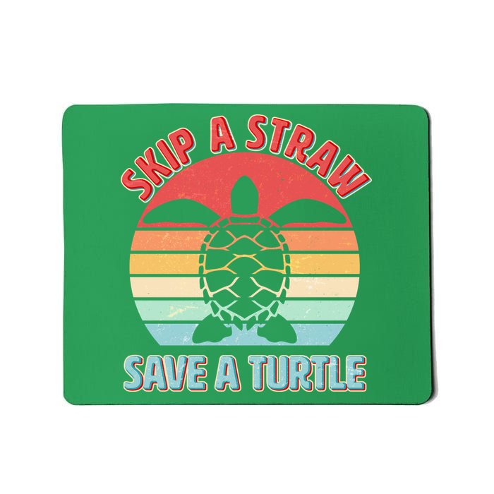 Vintage Skip A Straw Save A Turtle Mousepad