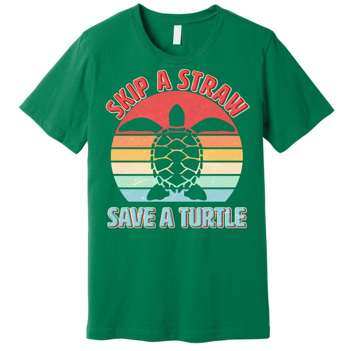 Vintage Skip A Straw Save A Turtle Premium T-Shirt