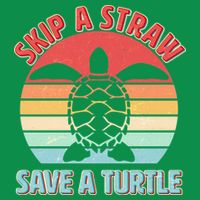 Vintage Skip A Straw Save A Turtle Baby Bodysuit
