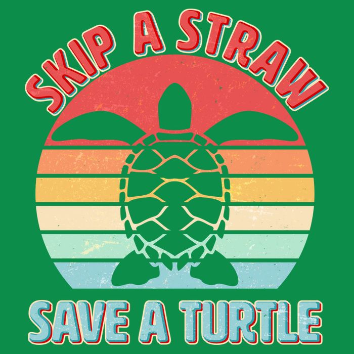 Vintage Skip A Straw Save A Turtle Baby Bodysuit