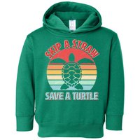 Vintage Skip A Straw Save A Turtle Toddler Hoodie