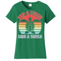 Vintage Skip A Straw Save A Turtle Women's T-Shirt