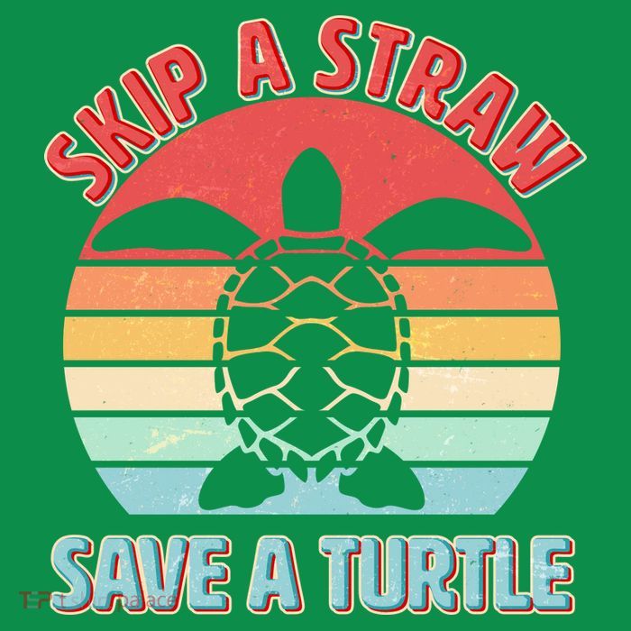 Vintage Skip A Straw Save A Turtle Women's T-Shirt