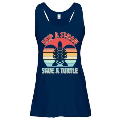 Vintage Skip A Straw Save A Turtle Ladies Essential Flowy Tank