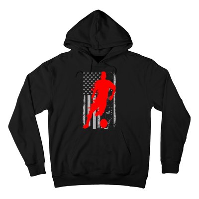 Vintage Soccer American Flag USA  Hoodie