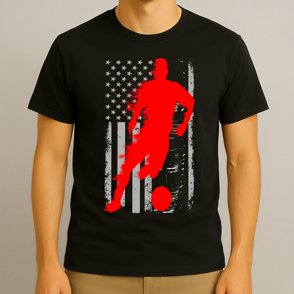 Vintage Soccer American Flag USA  T-Shirt