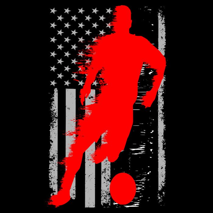 Vintage Soccer American Flag USA  T-Shirt