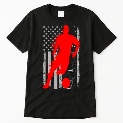 Vintage Soccer American Flag USA  Tall T-Shirt