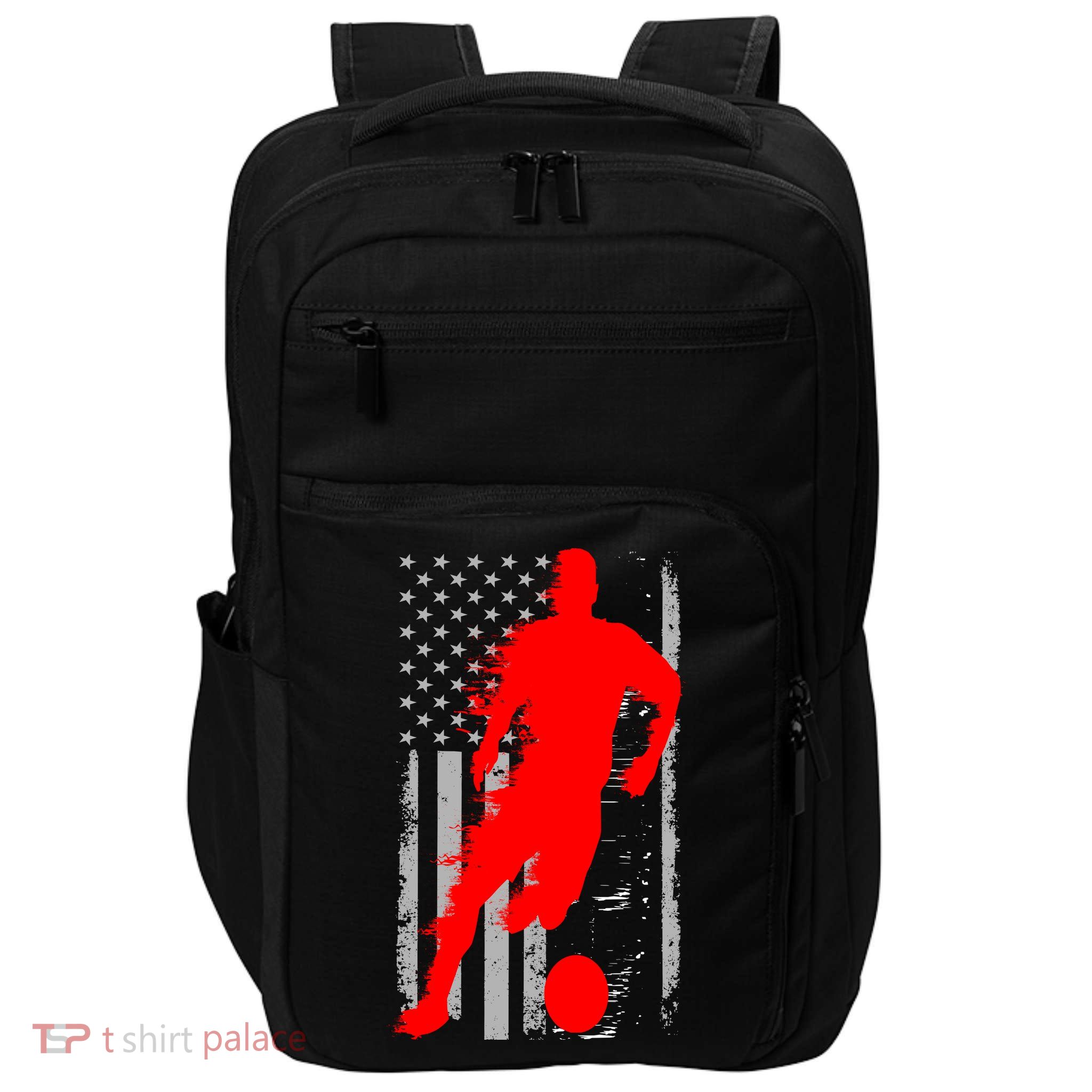 Vintage Soccer American Flag USA  Impact Tech Backpack