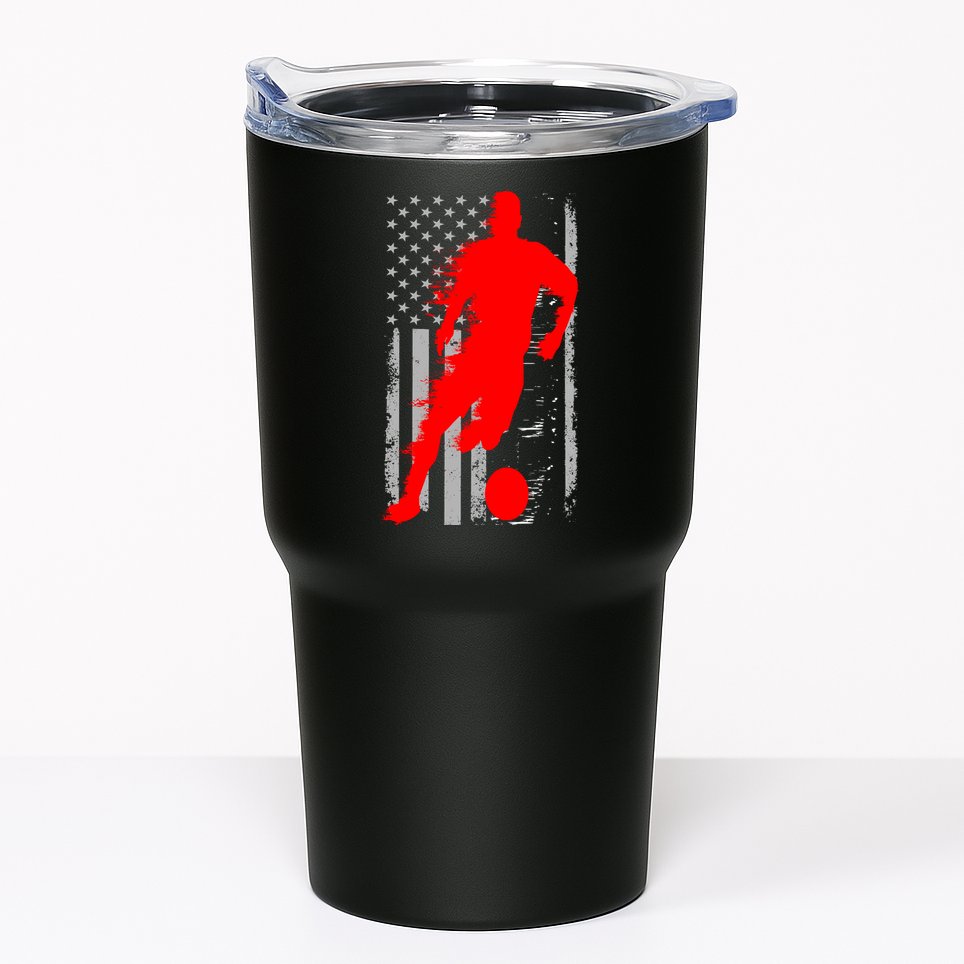 Vintage Soccer American Flag USA  Tumbler