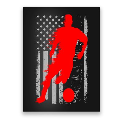Vintage Soccer American Flag USA  Poster