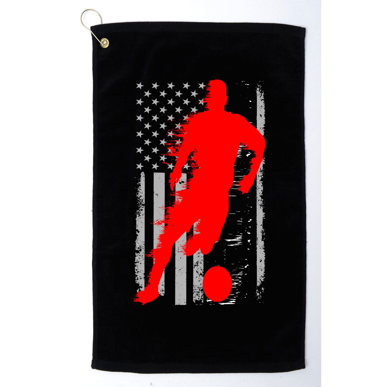 Vintage Soccer American Flag USA  Golf Towel