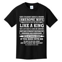 Vintage Sorry Already Taken By A Freaking Awesome Wife Kids T-Shirt