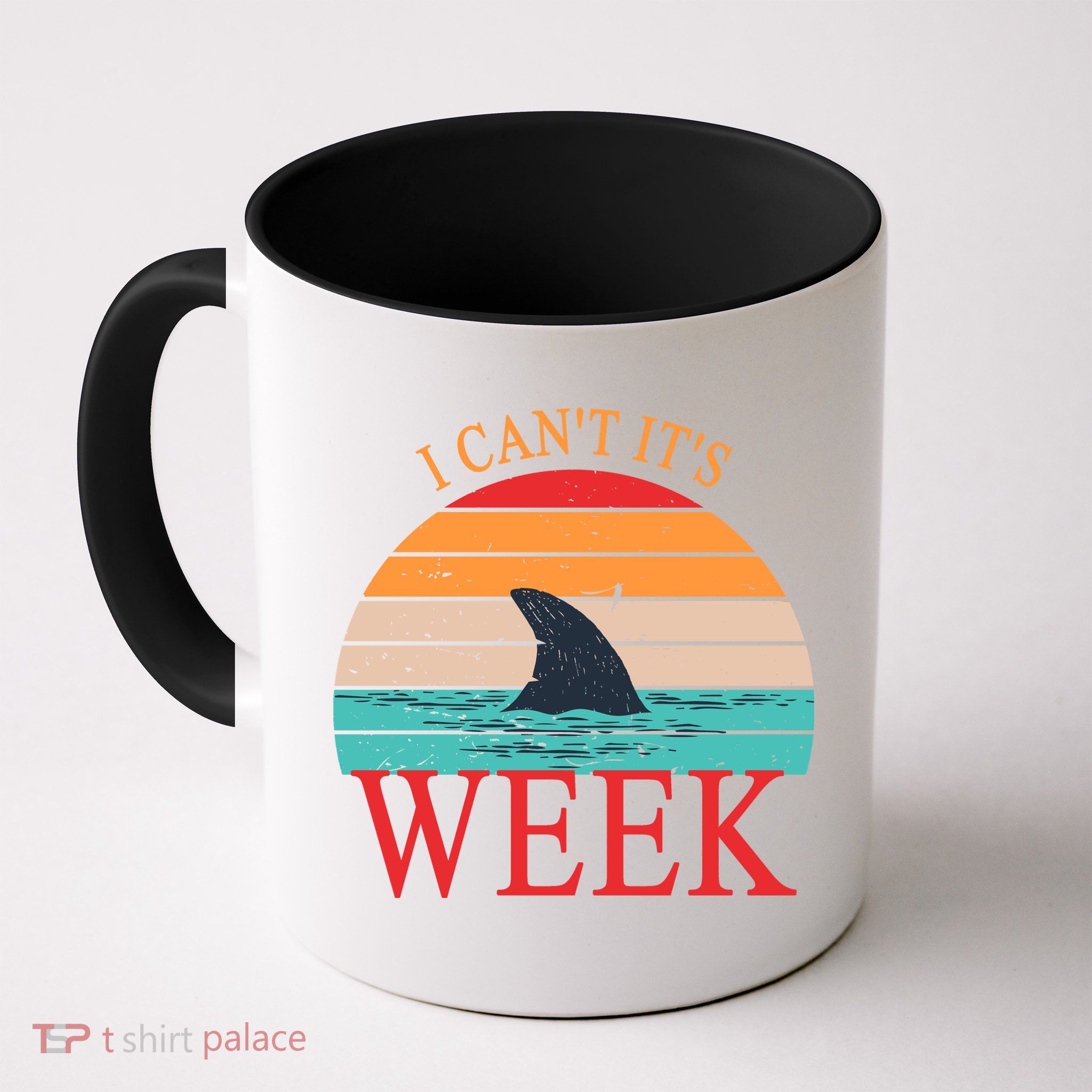 Vintage Sorry I Can't It's Week Funny Shark Mug