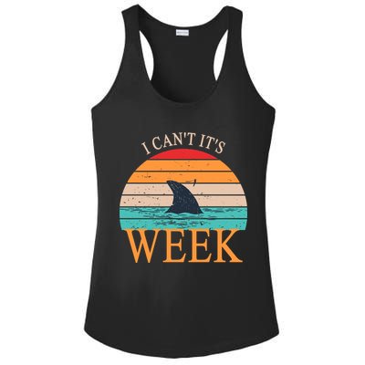 Vintage Sorry I Can't It's Week Funny Shark Ladies PosiCharge Competitor Racerback Tank
