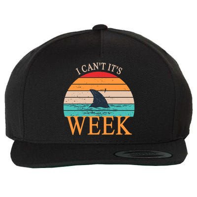 Vintage Sorry I Can't It's Week Funny Shark Wool Snapback Cap