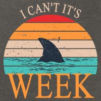 Vintage Sorry I Can't It's Week Funny Shark Cotton Canvas Backpack