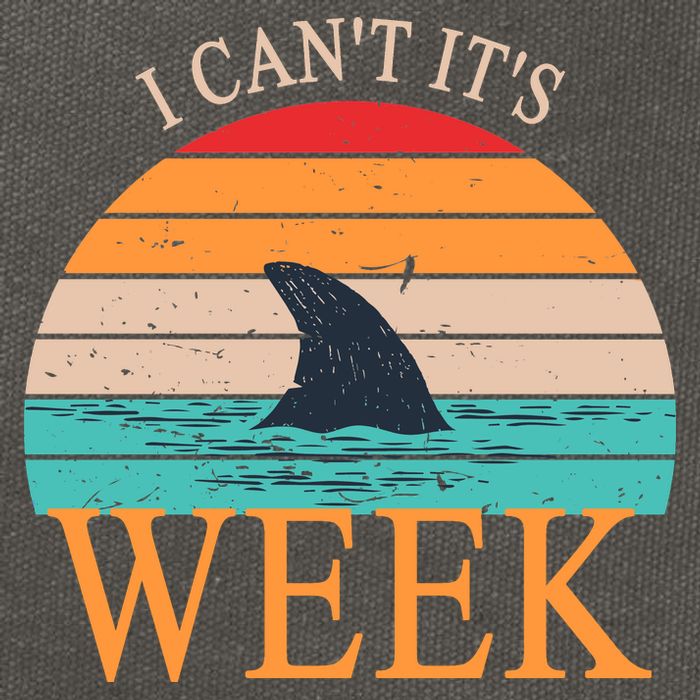 Vintage Sorry I Can't It's Week Funny Shark Cotton Canvas Backpack
