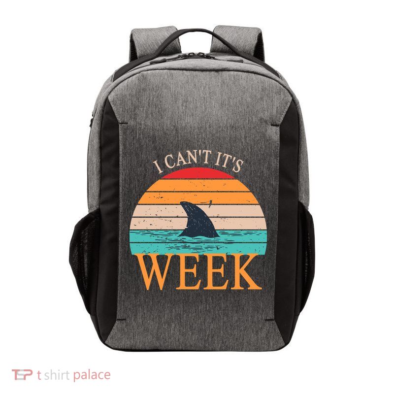 Vintage Sorry I Can't It's Week Funny Shark Vector Backpack