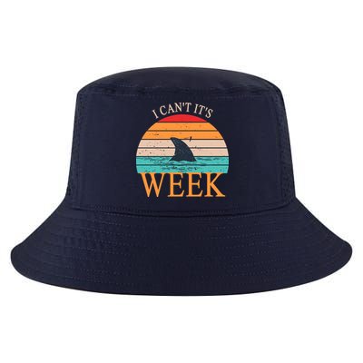 Vintage Sorry I Can't It's Week Funny Shark Cool Comfort Performance Bucket Hat