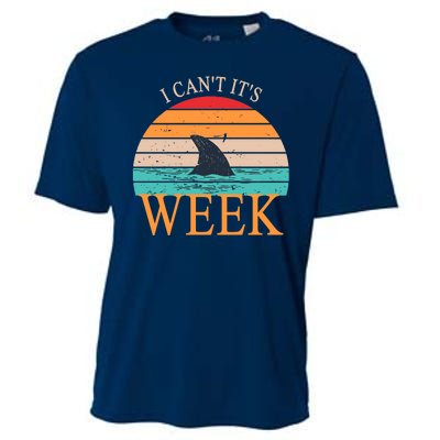 Vintage Sorry I Can't It's Week Funny Shark Cooling Performance Crew T-Shirt