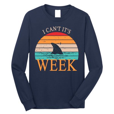 Vintage Sorry I Can't It's Week Funny Shark Long Sleeve Shirt