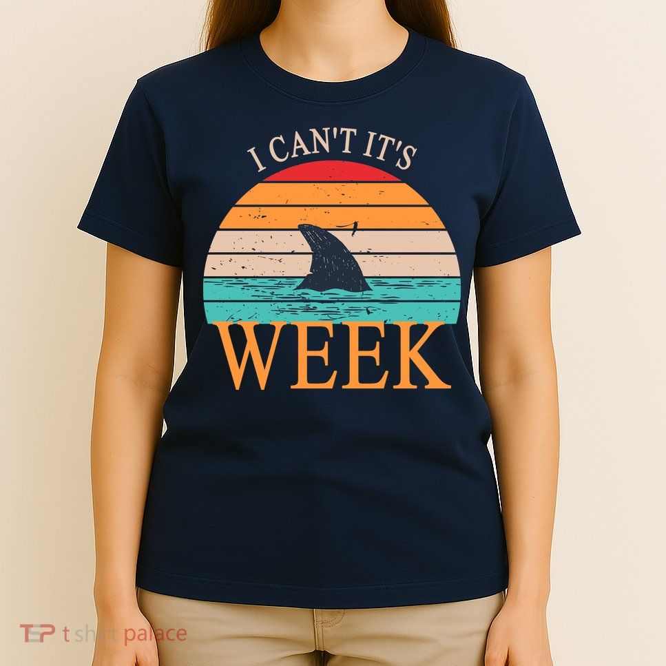 Vintage Sorry I Can't It's Week Funny Shark T-Shirt