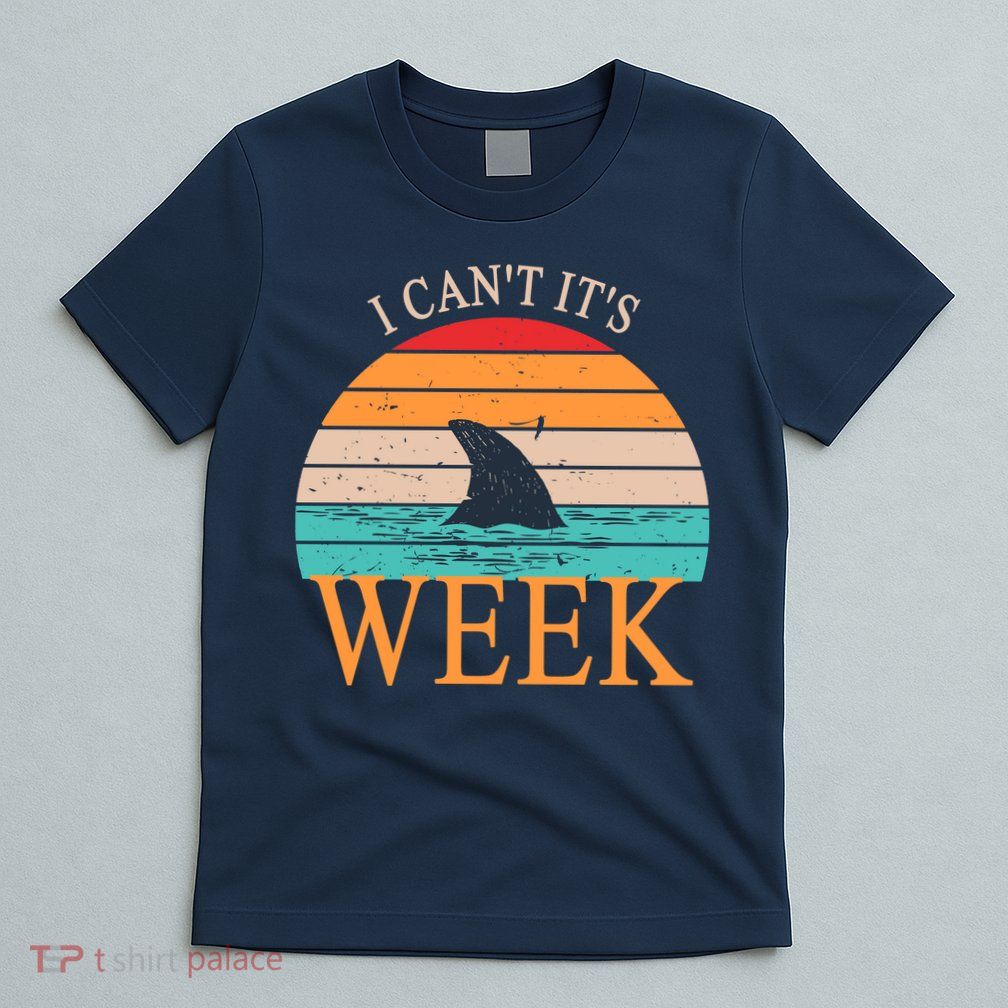 Vintage Sorry I Can't It's Week Funny Shark T-Shirt