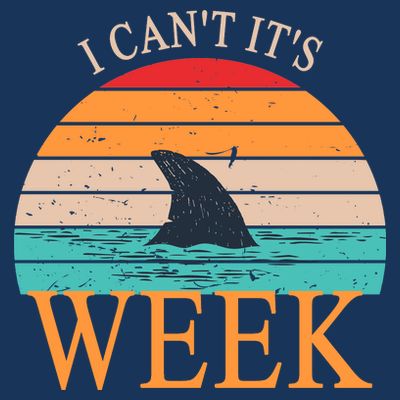 Vintage Sorry I Can't It's Week Funny Shark T-Shirt