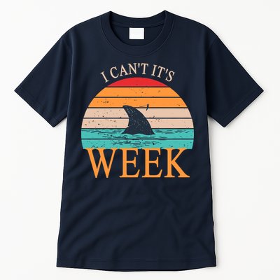 Vintage Sorry I Can't It's Week Funny Shark Tall T-Shirt