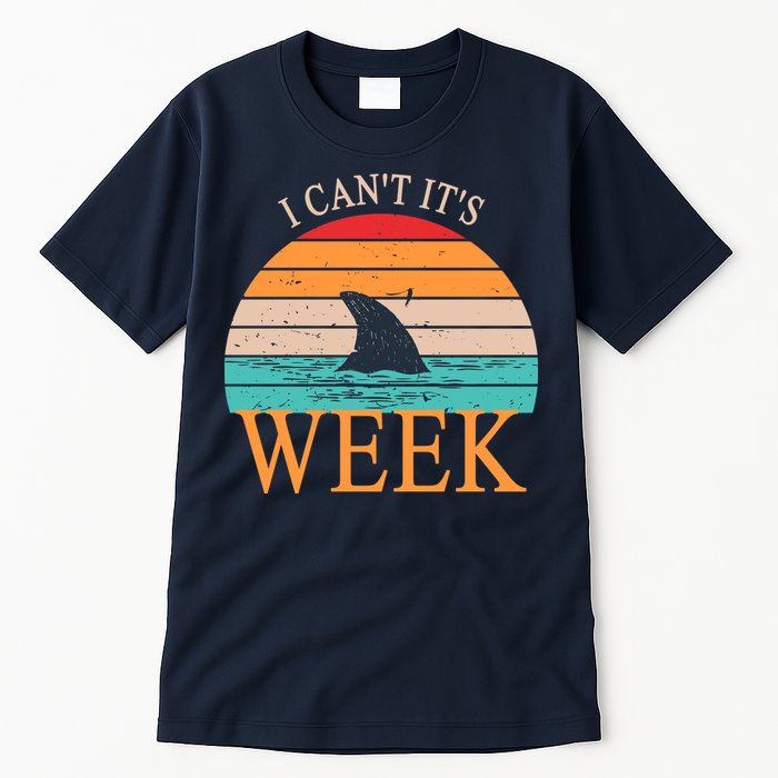 Vintage Sorry I Can't It's Week Funny Shark Tall T-Shirt