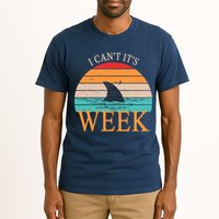 Vintage Sorry I Can't It's Week Funny Shark Tall T-Shirt