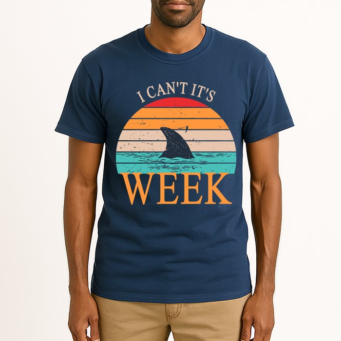 Vintage Sorry I Can't It's Week Funny Shark Tall T-Shirt
