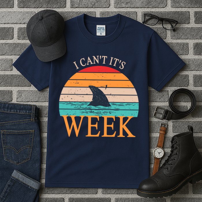 Vintage Sorry I Can't It's Week Funny Shark Tall T-Shirt