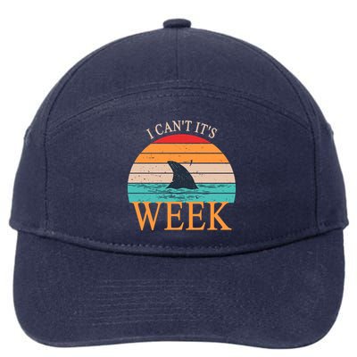 Vintage Sorry I Can't It's Week Funny Shark 7-Panel Snapback Hat
