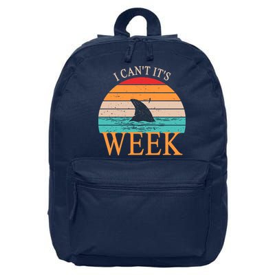 Vintage Sorry I Can't It's Week Funny Shark 16 in Basic Backpack