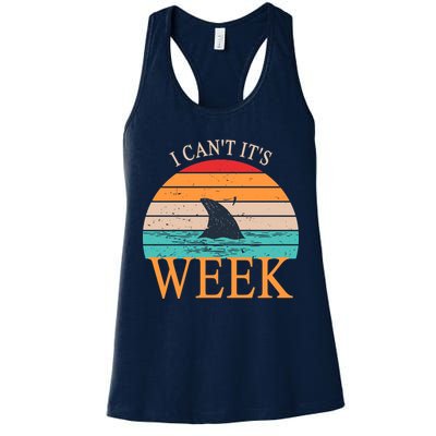Vintage Sorry I Can't It's Week Funny Shark Womens Tank Top