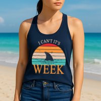 Vintage Sorry I Can't It's Week Funny Shark Womens Tank Top