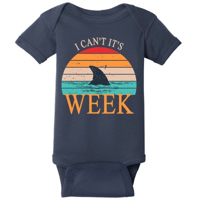 Vintage Sorry I Can't It's Week Funny Shark Baby Bodysuit
