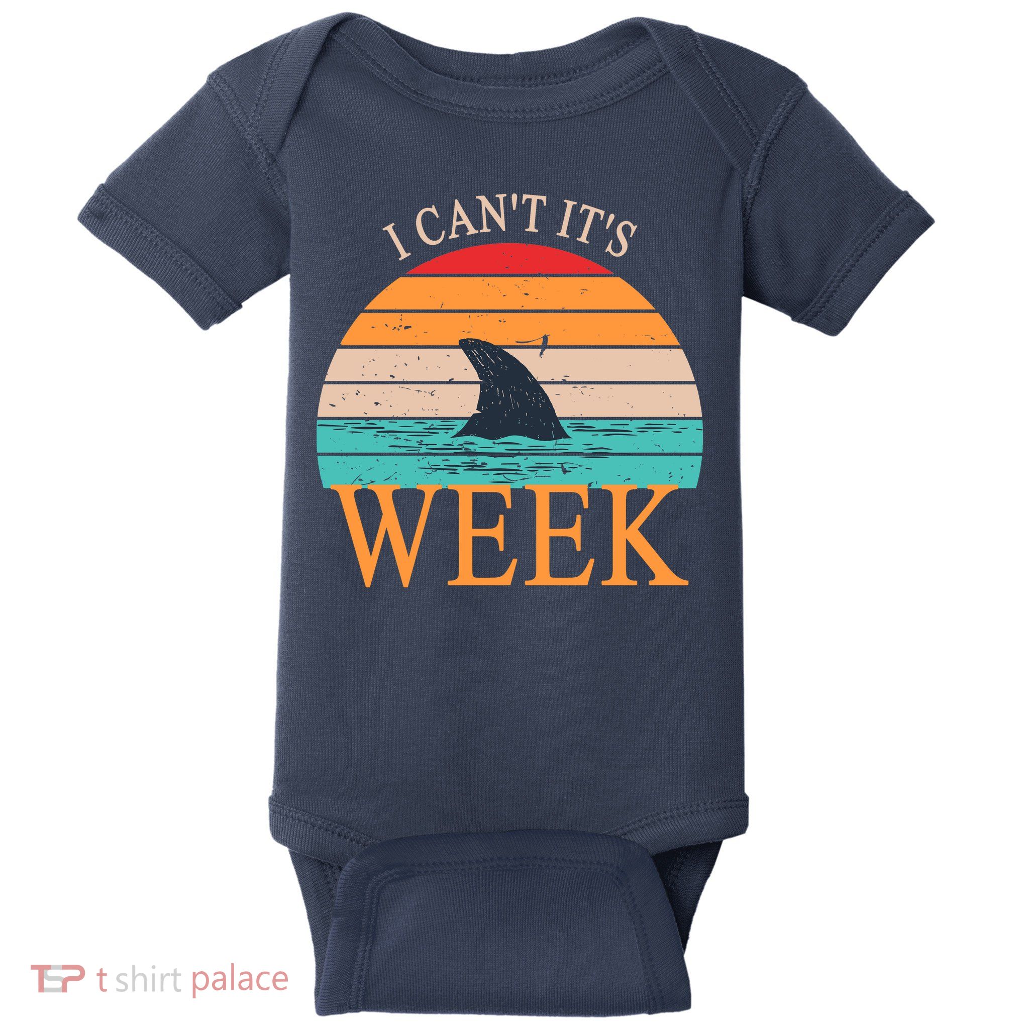 Vintage Sorry I Can't It's Week Funny Shark Baby Bodysuit